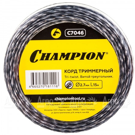 Корд триммерный Champion Tri-twist 2.7мм, 15м (витой треугольник)  в Краснодаре