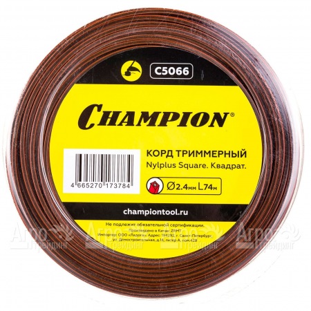 Корд триммерный Champion Nylplus Square 2.4мм, 74м (квадрат)+нож  в Краснодаре