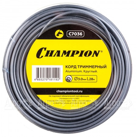 Корд триммерный Champion Aluminium 3.0мм, 28м (круглый)  в Краснодаре