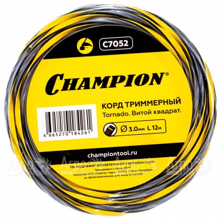 Корд триммерный Champion Tornado 3.0мм, 12м (витой квадрат)  в Краснодаре