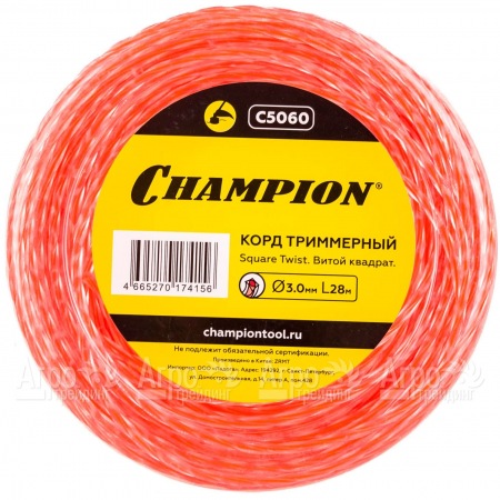 Корд триммерный Champion Square Twist Duo 3.0мм, 28м (витой квадрат)  в Краснодаре