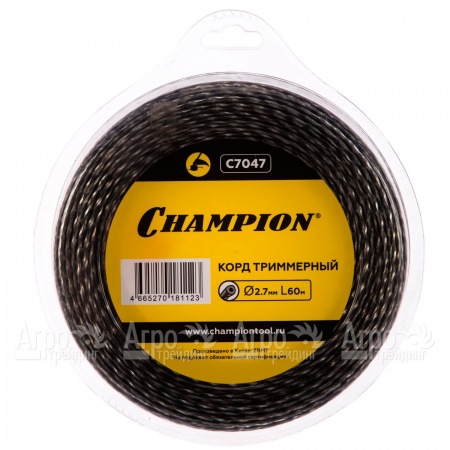 Корд триммерный Champion Tri-twist 2.7мм, 60м (витой треугольник)+нож  в Краснодаре