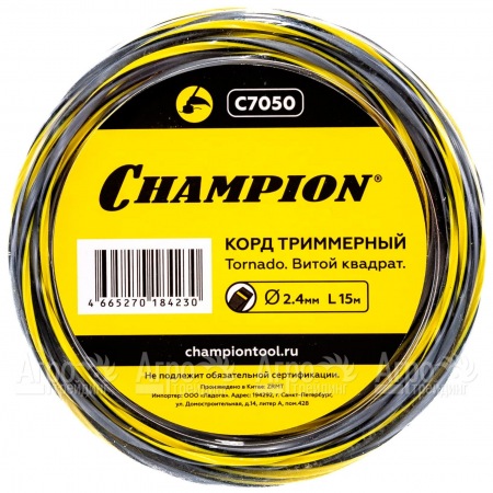 Корд триммерный Champion Tornado 2.4мм, 15м (витой квадрат)  в Краснодаре